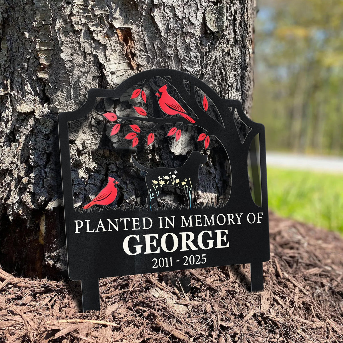 Where Memories Blossom Forever - Personalized Metal Garden Stake