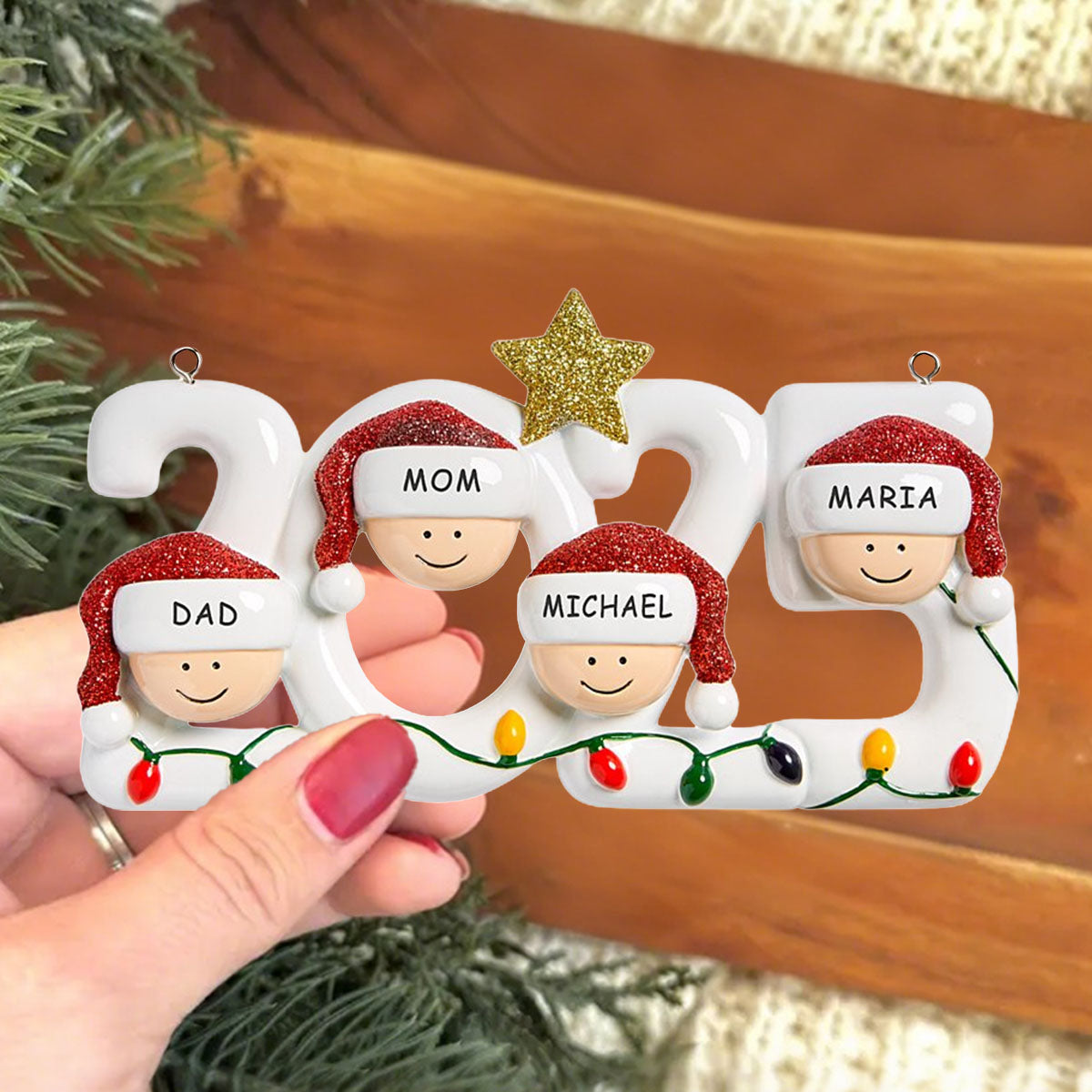 2025 Holiday Family Personalized Christmas Ornament