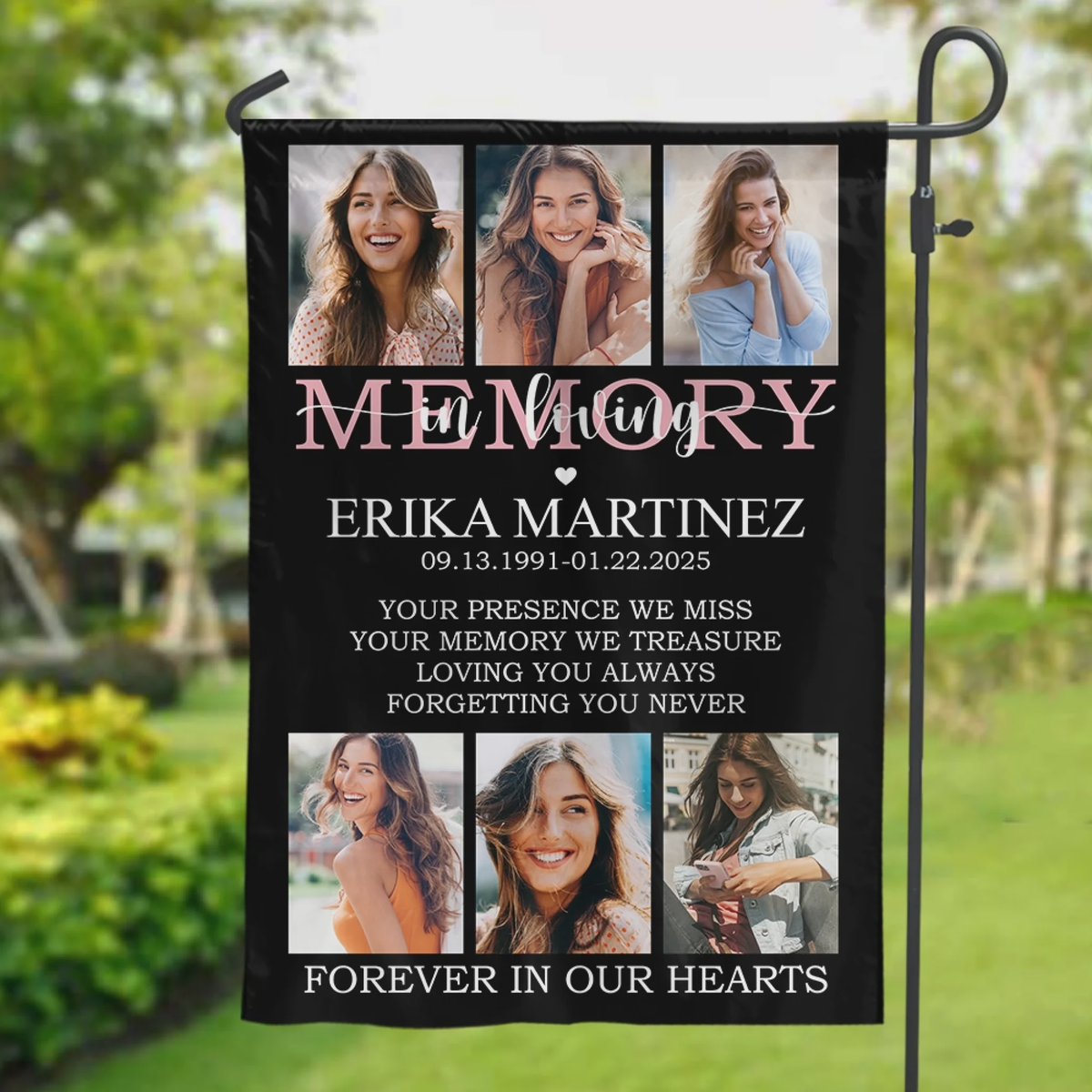 Forever in My Heart - Personalized Photos Garden Flag Memorial Gift