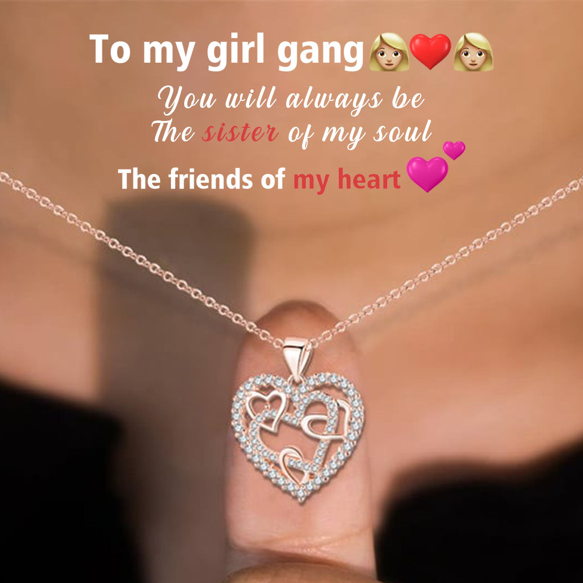 Sisters of my soul & Friends of my heart - Interlocking Hearts Necklace