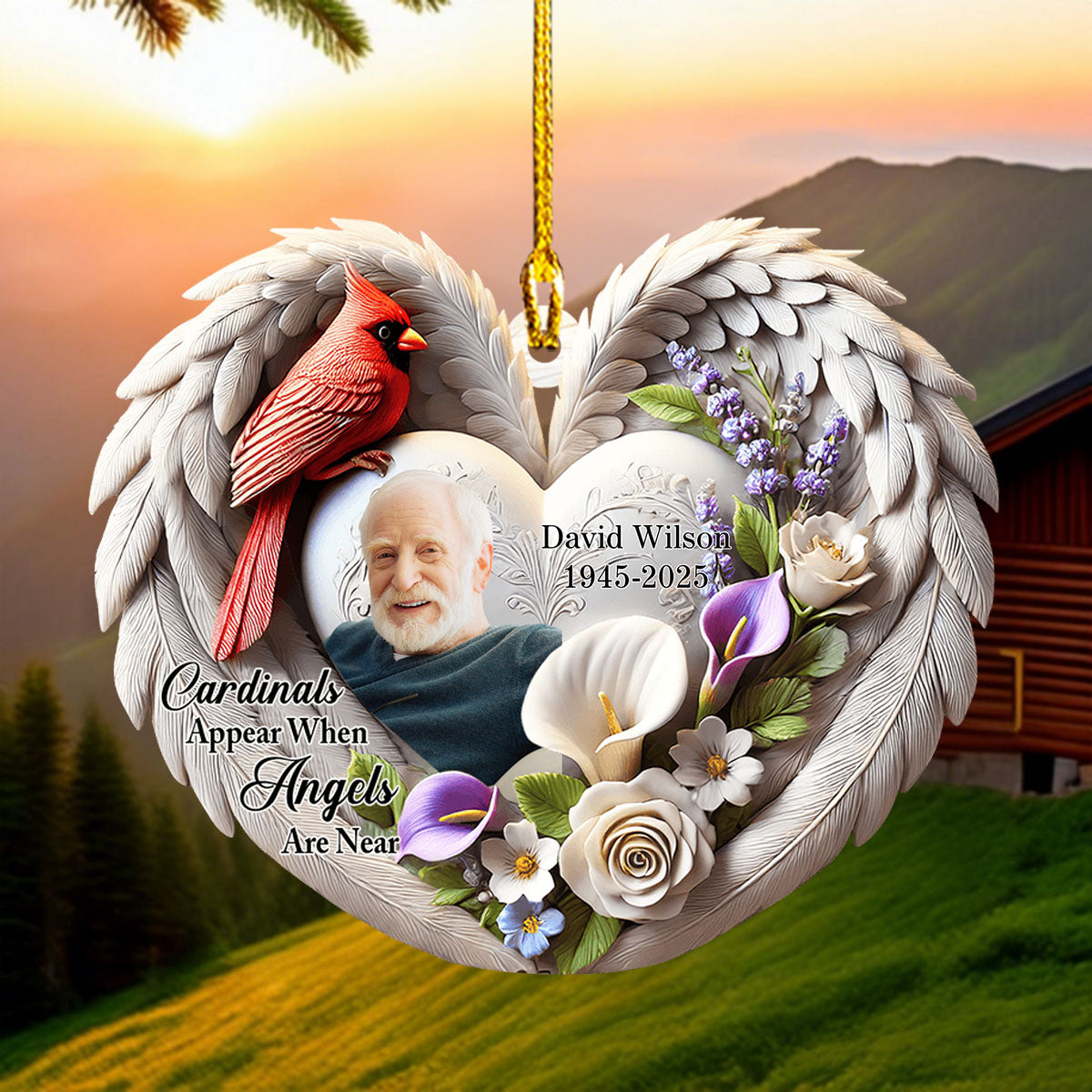 Personalized Memorial Cardinal Custom Acrylic Ornament