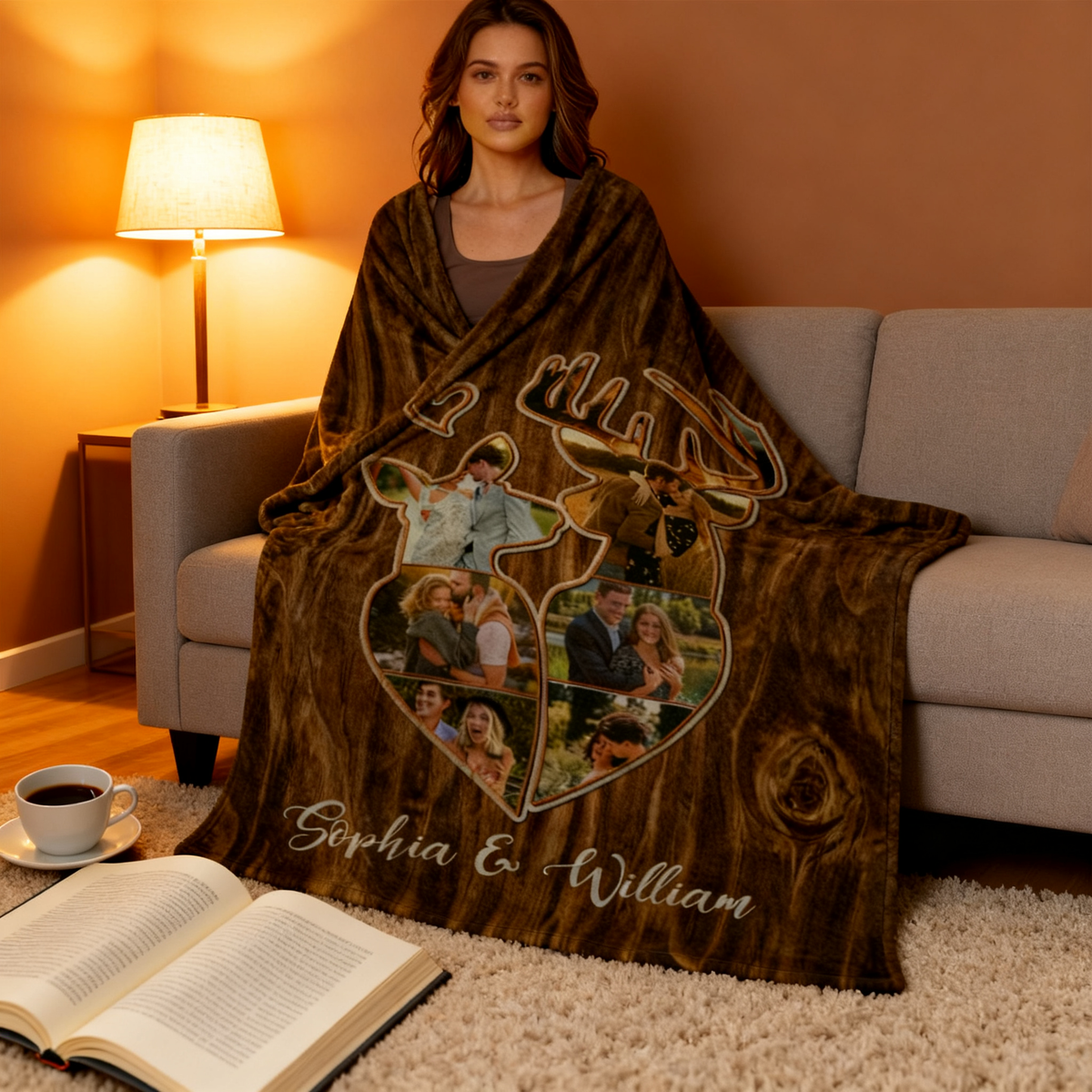 Personalized Couple Deer Hunting Memories Collage Blanket Deer Hunting Gifts For Couple