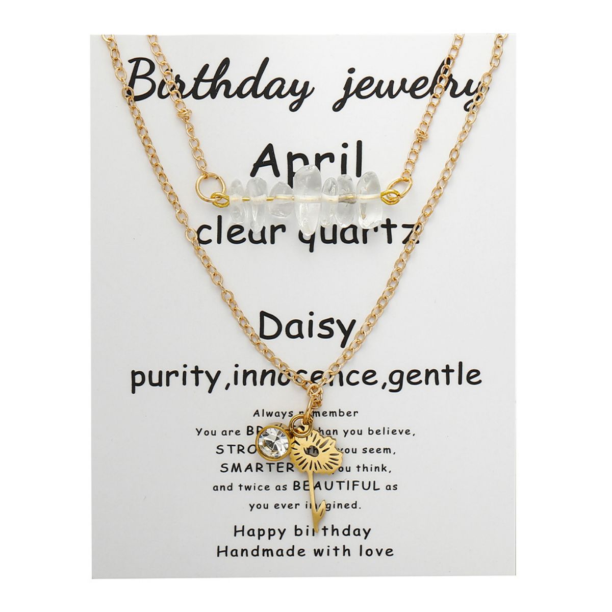 Birthstone Flower Necklaces Dainty Chain Necklace 12 Birth Month Crystal Necklace for Women