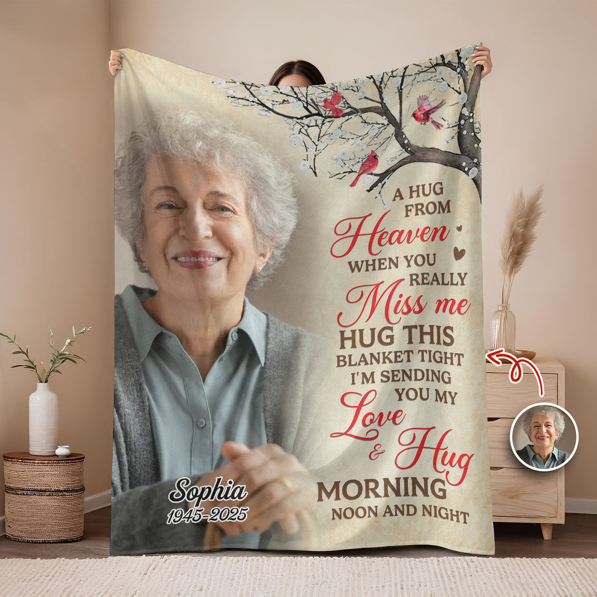 Forever in Your Arms - Personalized Memorial Blanket With Photo