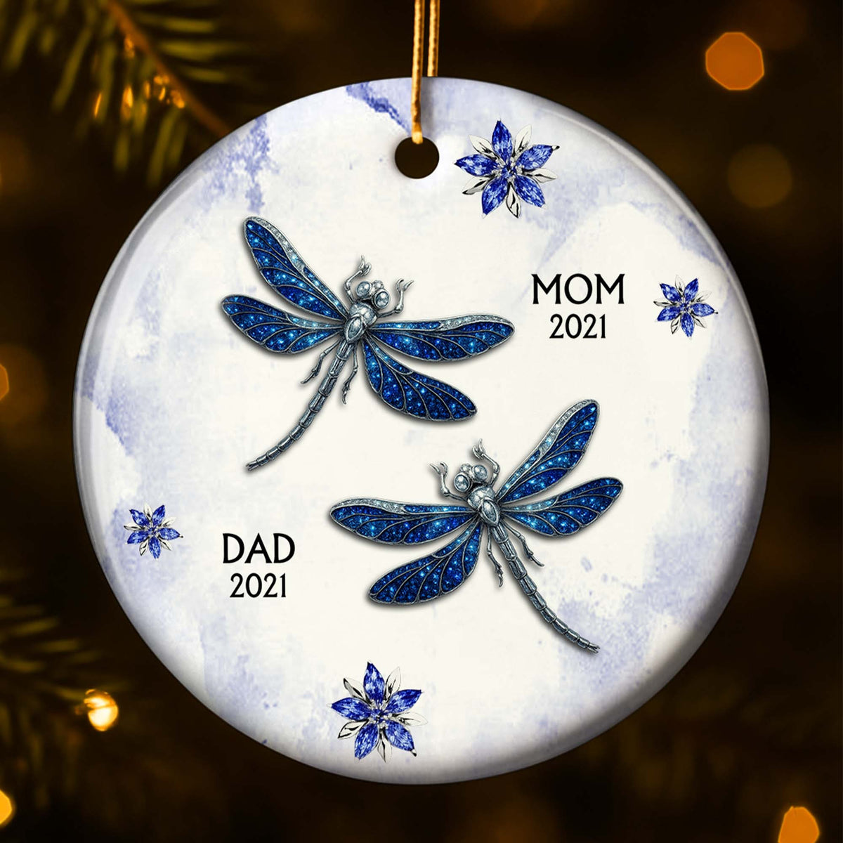 The Love And Memories With Birds And Flowers - Personalized Ceramic Ornament Gift For Family Members