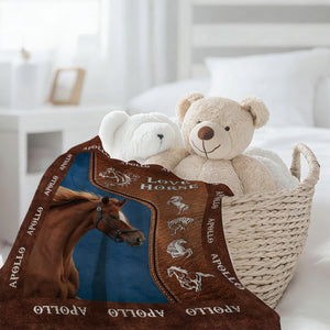 Upload Image Love Horse Blanket - Personalized Gift for Horse Lover