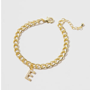 Curb link Initial Anklet