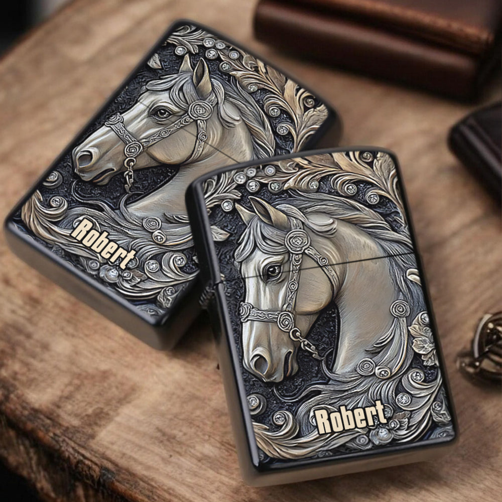 Love Horses - Personalized Horse Lighter Gift For Horse Lover