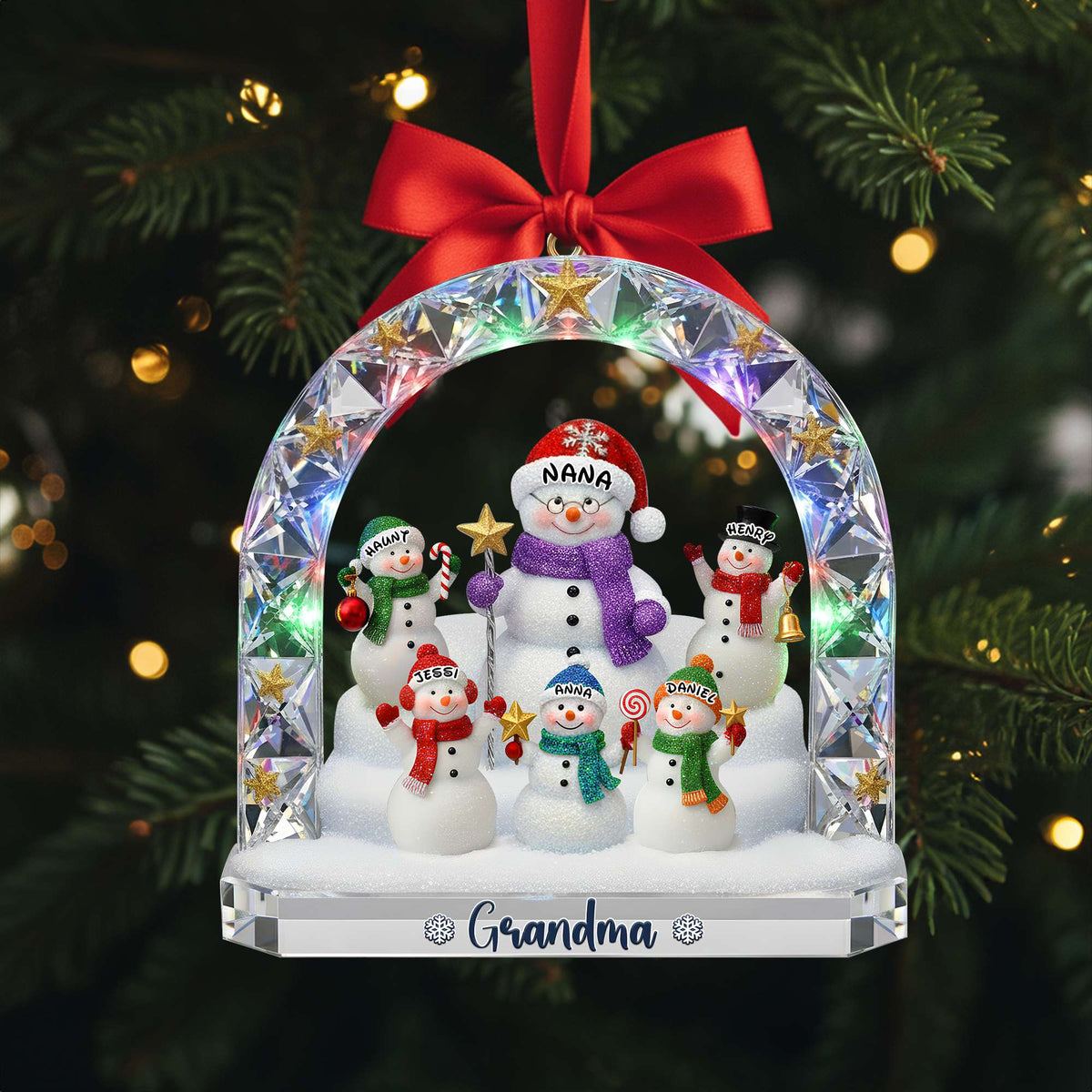 Grandma’s Snowman Family Ornament Personalized Christmas Gift For Grandma
