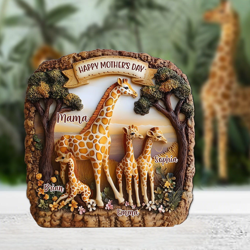 Giraffe Mom - Personalized Acrylic Plaque For Mother's Day Gift