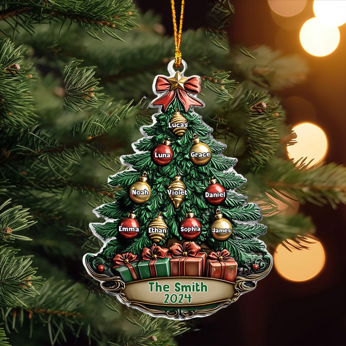 Personalized Gift for Family Christmas Tree Ornament