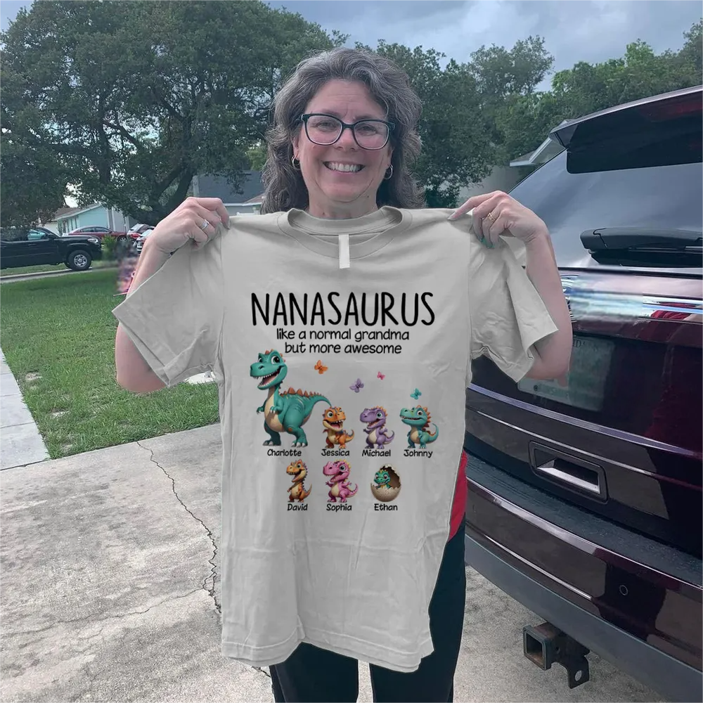 Grandmasaurus And Kids Dinosaurs Personalized T Shirt Gift for Grandma Mother