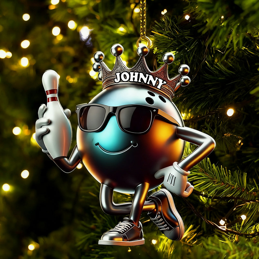 Personalized Custom Name Bowling Christmas Ornament, Bowling Lover Christmas Gift