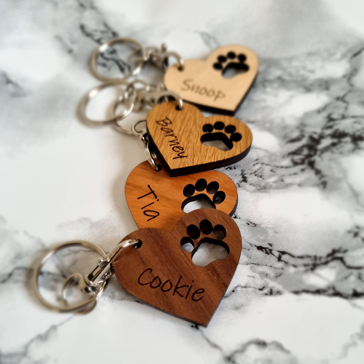 Paw Print Heart Keychain – Personalized Pet Gift For Dog & Animal Lovers