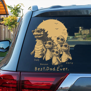 Personalized Best Dad Ever Dadsaurus Car Window Decal Sticker