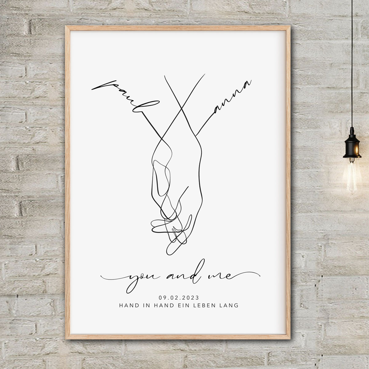 Personalized with name date canvas,hand in hand bride and groom,Wedding gift