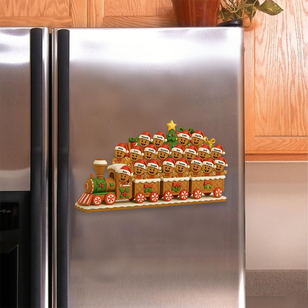 Christmas Express With Cheerful Cookie Passengers, Personalized Custom Decal Gift