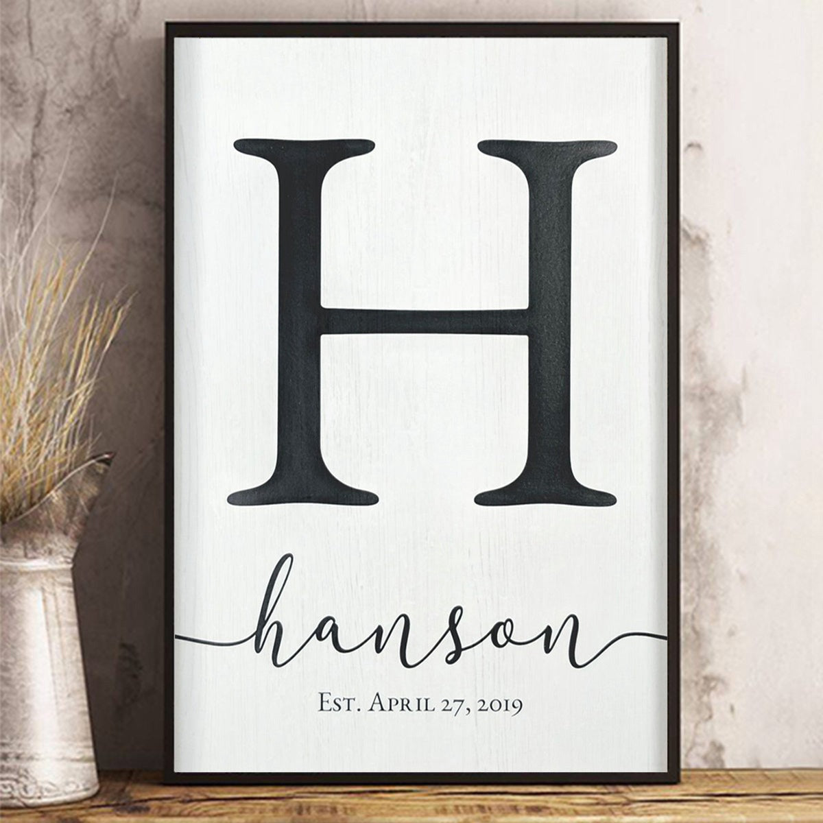 Personalized Monogram Family Name Sign Canvas Poster