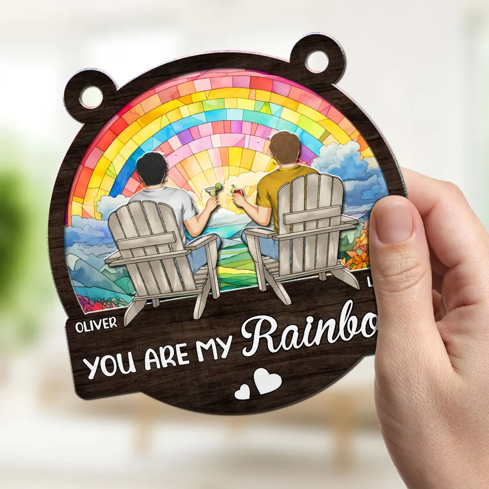 You Are My Rainbow - Personalized Custom Suncatcher Ornament