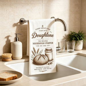 Custom Personalized Sourdough Starter Kitchen Towel – Funny Baking Gift For Bread Lovers