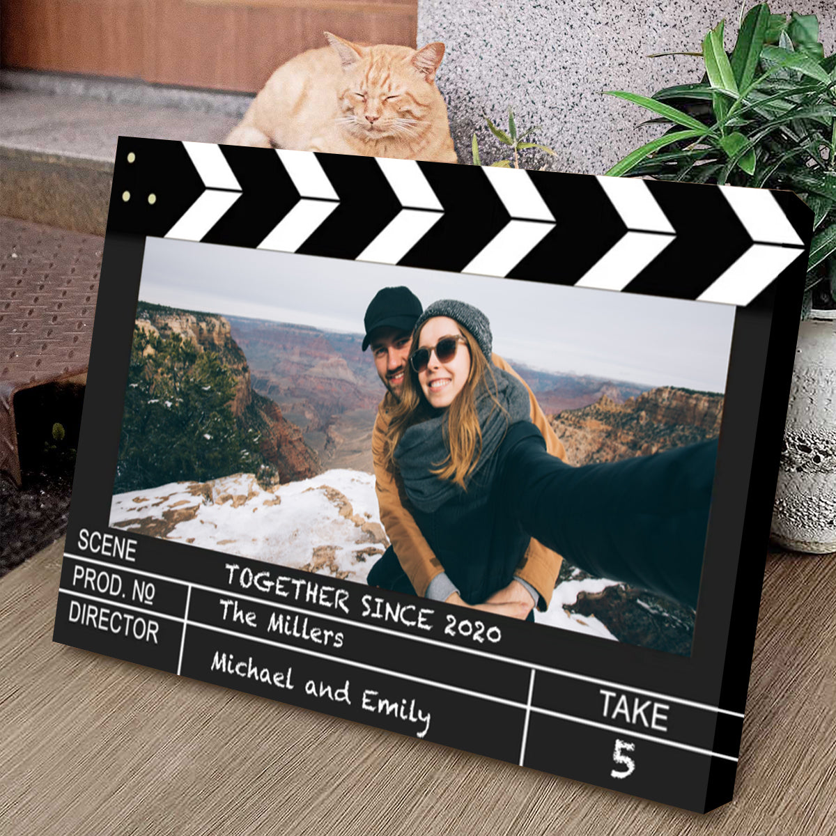 Film Clapper Board Style Couple Personalized Custom Photo Poster