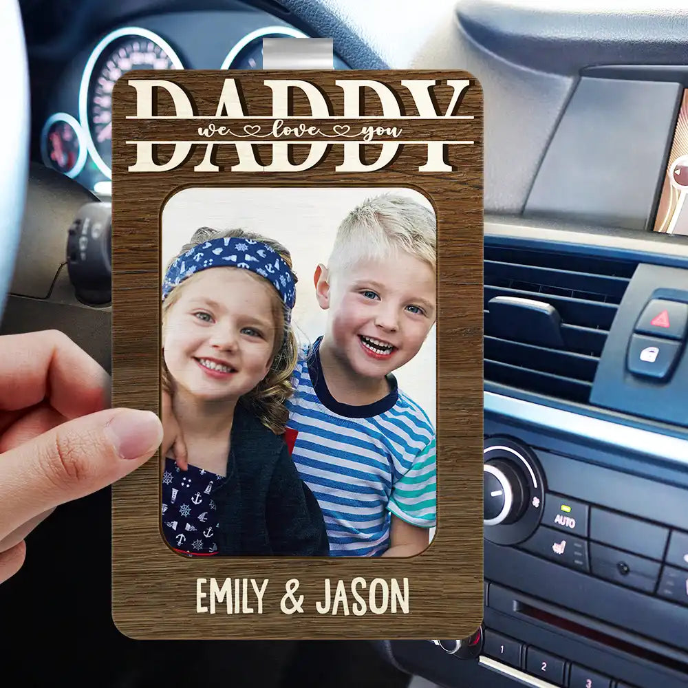 Custom Photo Dad Visor Clip - Personalized Dad We Love You Gift for Him