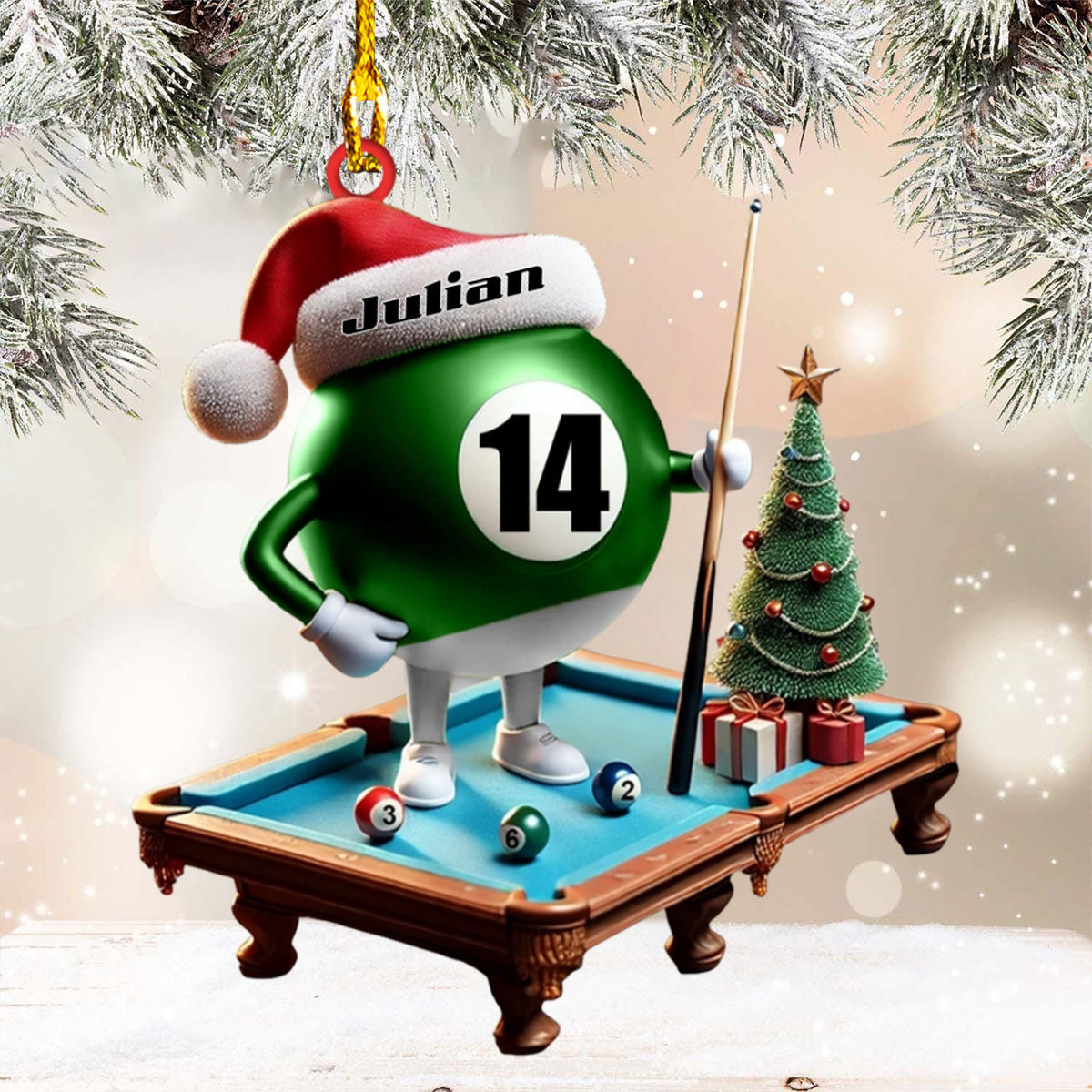 Personalized Name Billiard Ornament, Billiard Lover,Christmas Gift