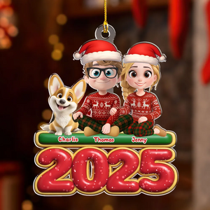 We And Our Dog - Personalized Acrylic Ornament Gift For Couple Dog Lover