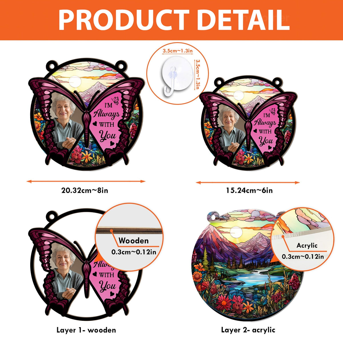 Butterfly I'm Always With You - Personalized Window Hanging Suncatcher Ornament