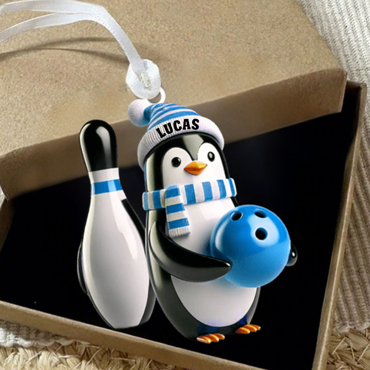 Personalized Custom Name Bowling Ornament, Bowling Lover Christmas Gift