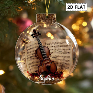 Personalized Music Instruments Piano, Violin, Drum & Guitar Globe Ornament