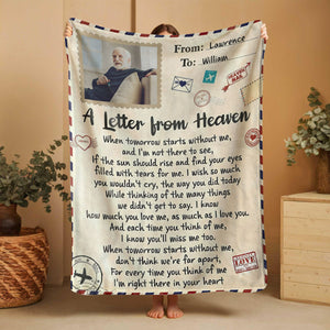 Personalized Memorial Blanket,A letter From Heaven Remembrance Fleece Blanket, Memorial Sympathy Gift for Loss of Loved Ones