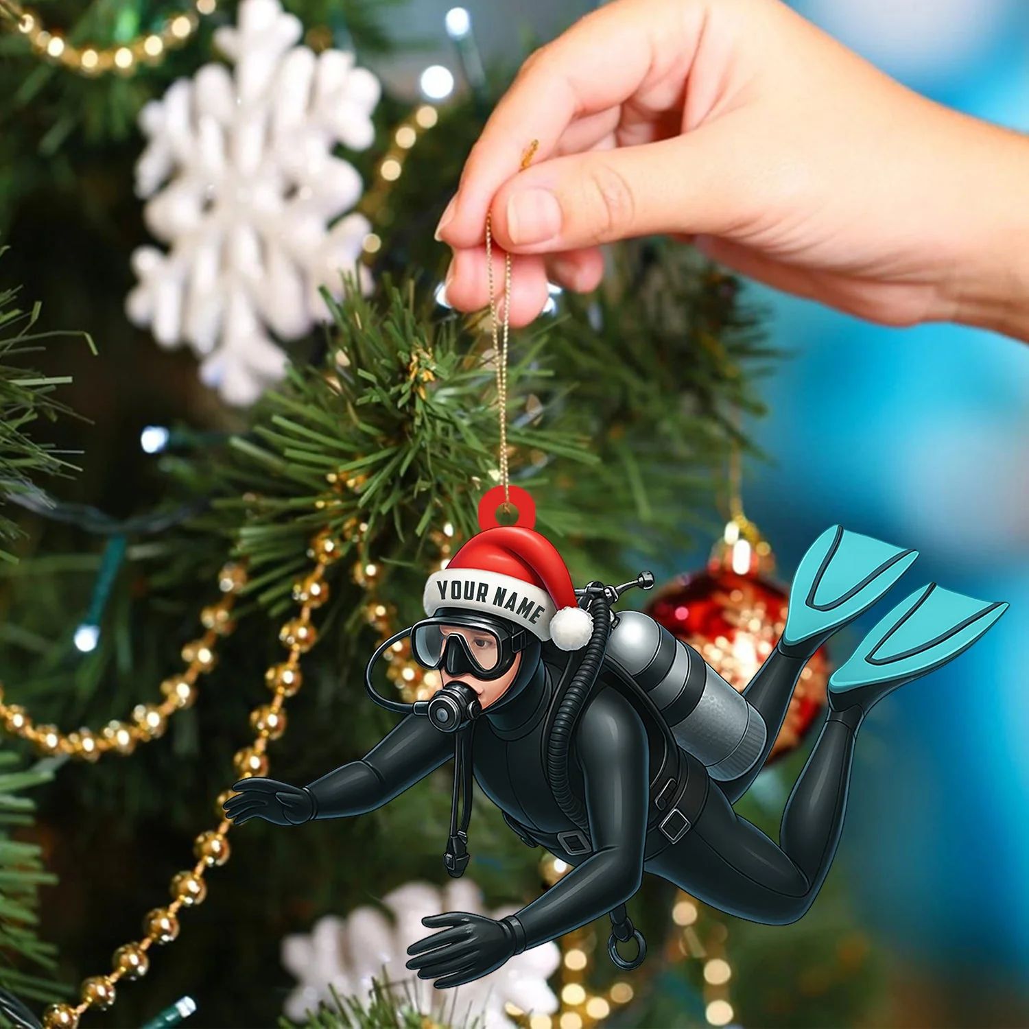 Diving Home For Christmas Personalized Ornament Christmas Gift for Diver