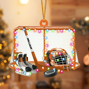 Personalized Ice Hockey Ornament, Gift For Hockey Players