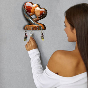 Home Sweet Home - Personalized Couple Custom Shaped Key Rack With Custom Names
