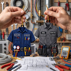 Personalized HVAC Work Shirt Acrylic Ornament