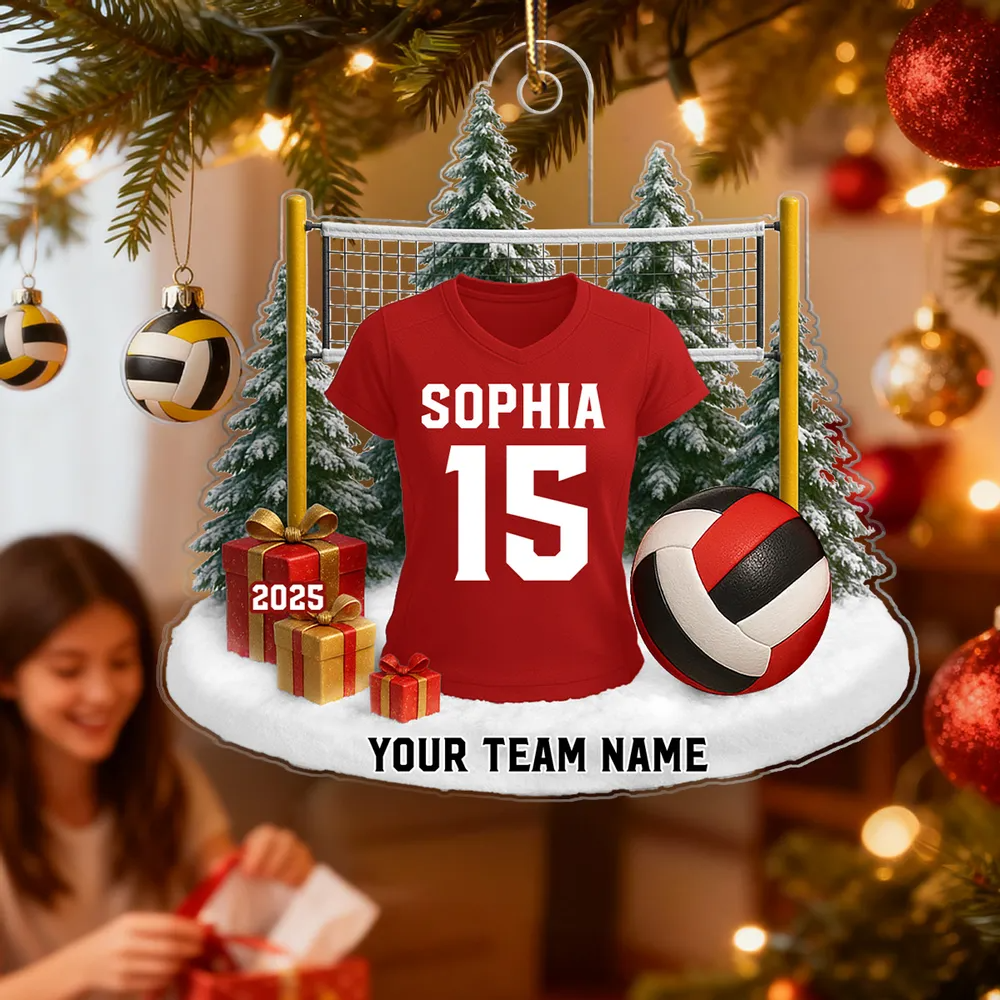 Volleyball Player Uniform - Personalized Acrylic Ornament - Christmas Gift For Volleyball Players