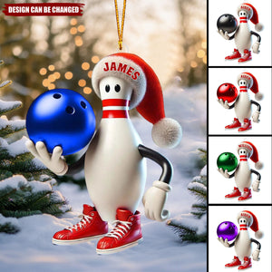 Personalized Custom Name Bowling Christmas Ornament, Gift For Bowling Lover