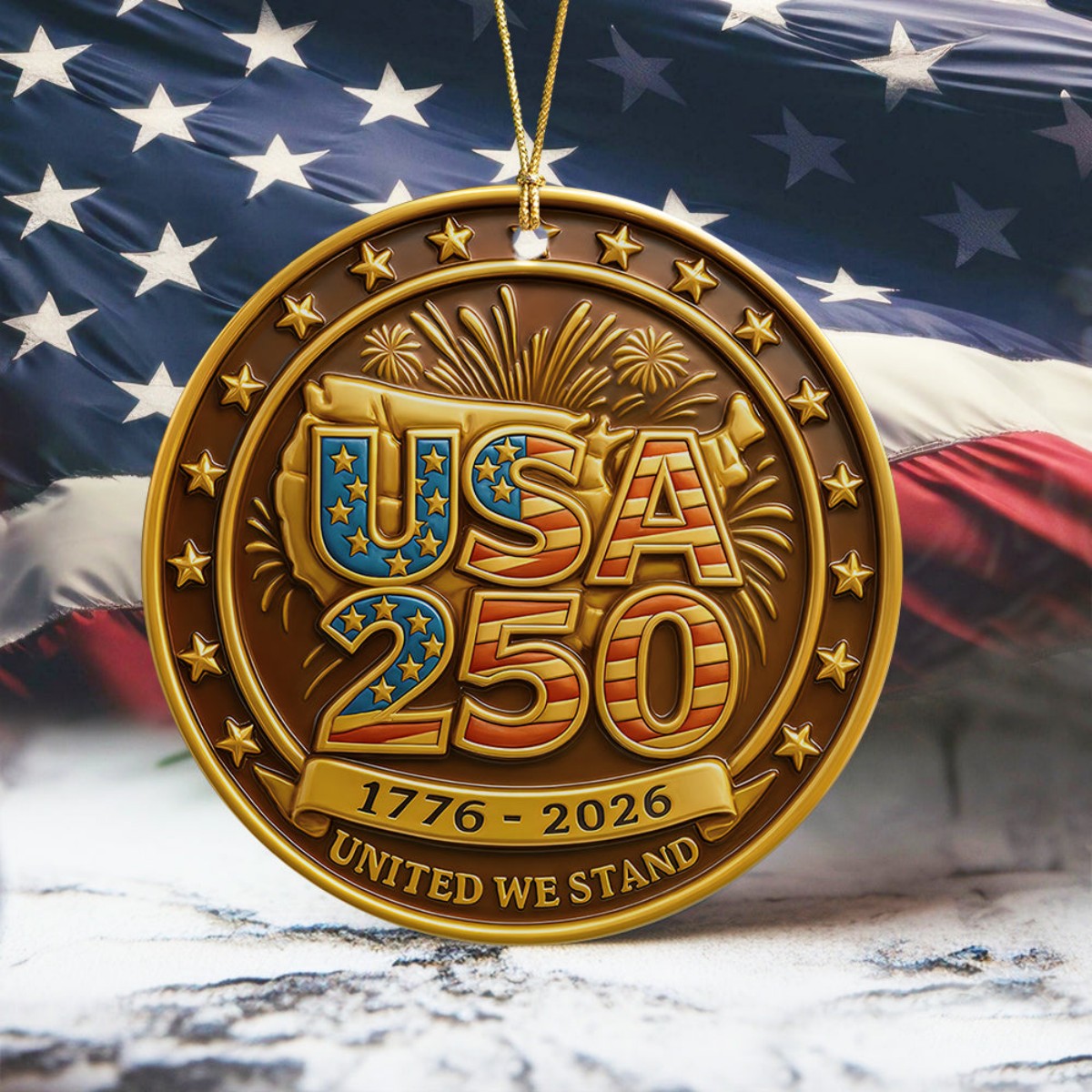 Personalized Acrylic Ornament - 250 Years Anniversary of America 1776–2026 Ornament