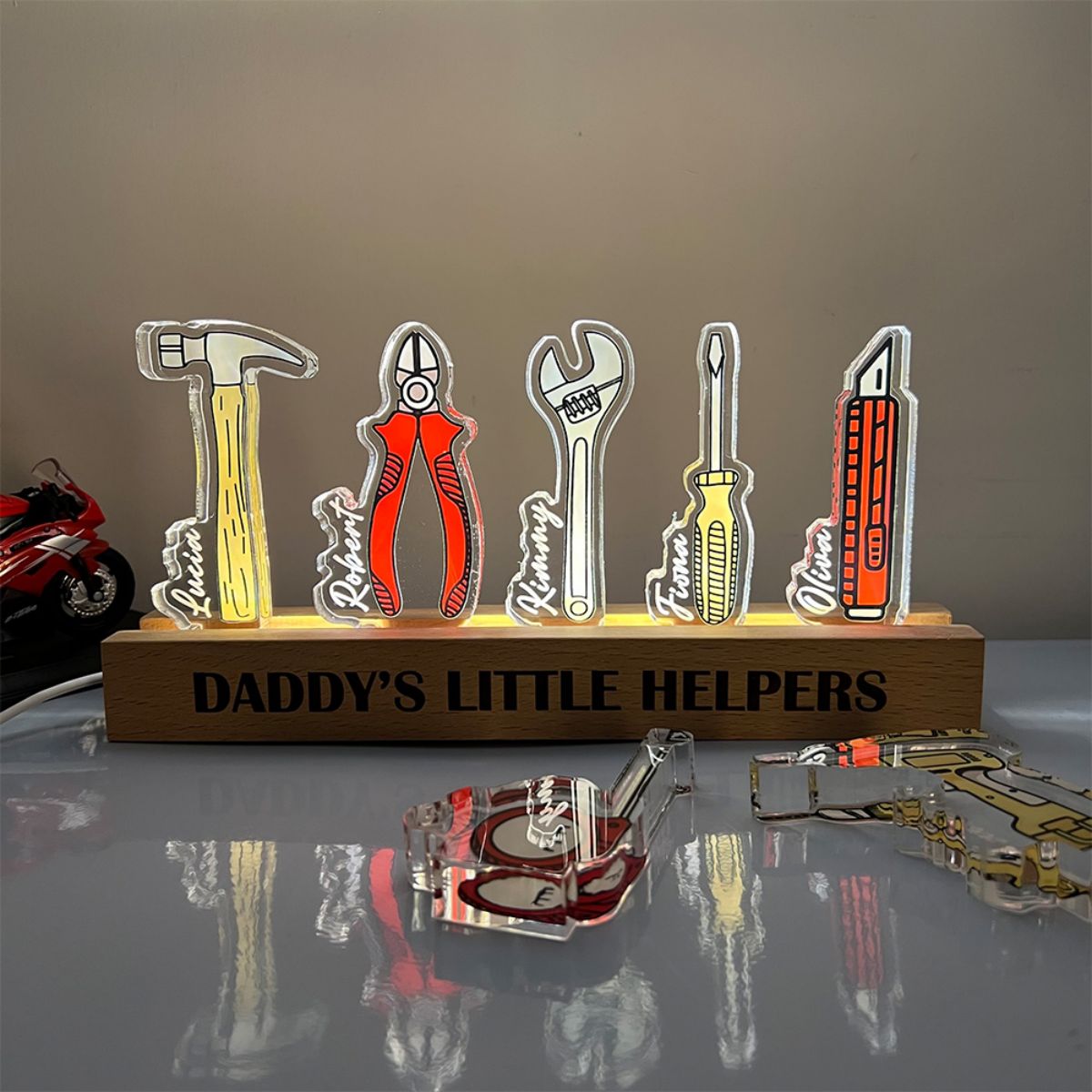 Personalized Daddy’s Little Helpers Lamp&Decor