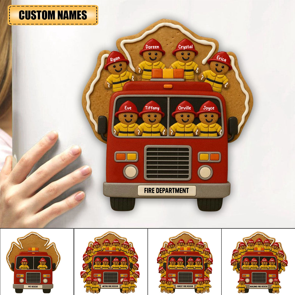 Festive Firefighter, Personalized Decal, Christmas Gift For Firefighters And Family
