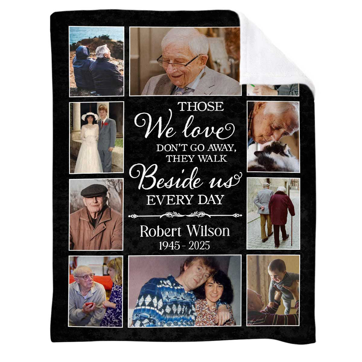Memorial Photo Collage Blanket Personalized, Gifts For Someone Grieving, Those We Love Don T Go Away Blanket