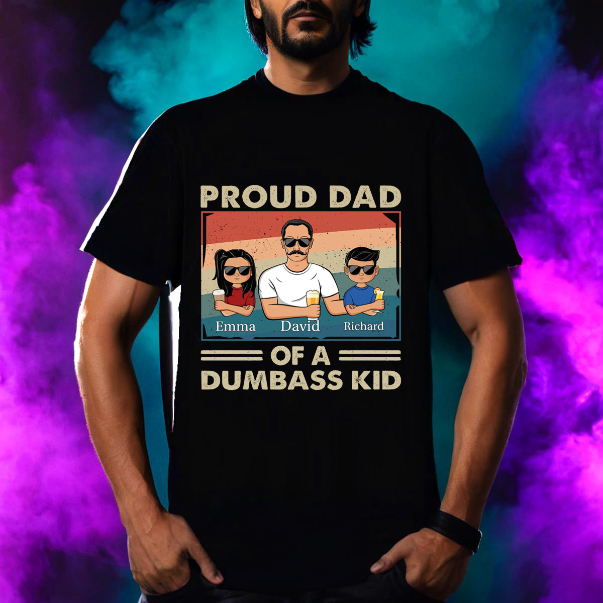 Proud Father Of A Few Kids - Funny Gift For Dad, Father, Grandpa - Personalized Father T-shirt