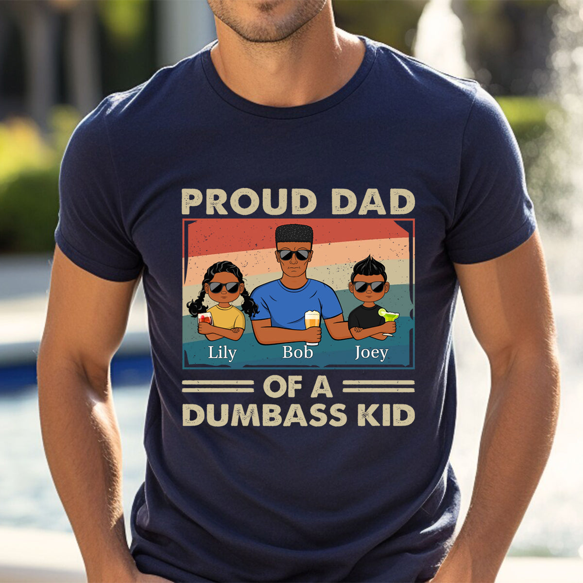 Proud Father Of A Few Kids - Funny Gift For Dad, Father, Grandpa - Personalized Father T-shirt
