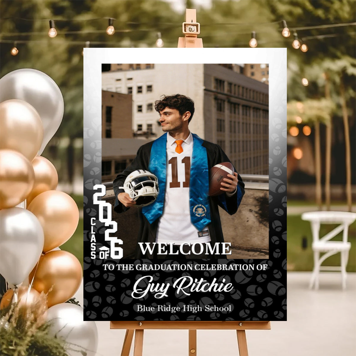 Custom Photo Graduation Welcome Sign - Personalized Sport Welcome Sign - Class Of 2026