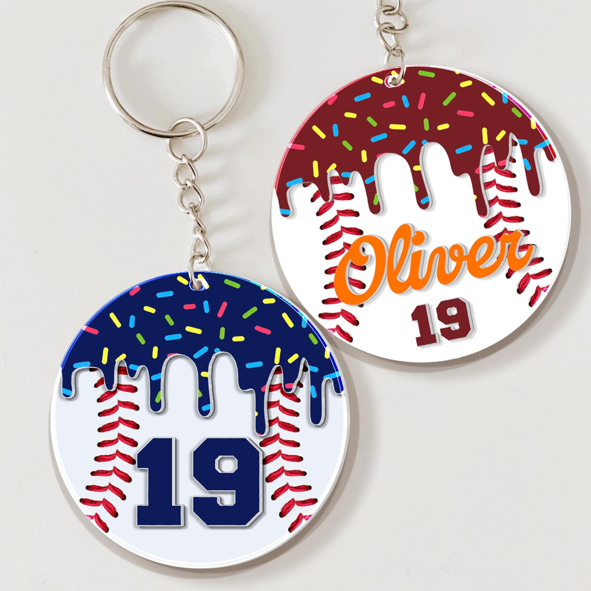 Personalized The Drip Baseball Arcylic Keychian Gift For Baseball Lovers