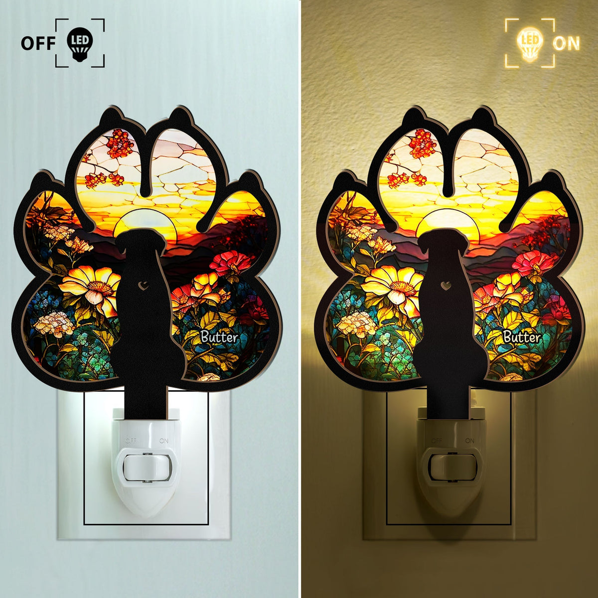 Dog Loss - Personalized Wood And Acrylic Night Light