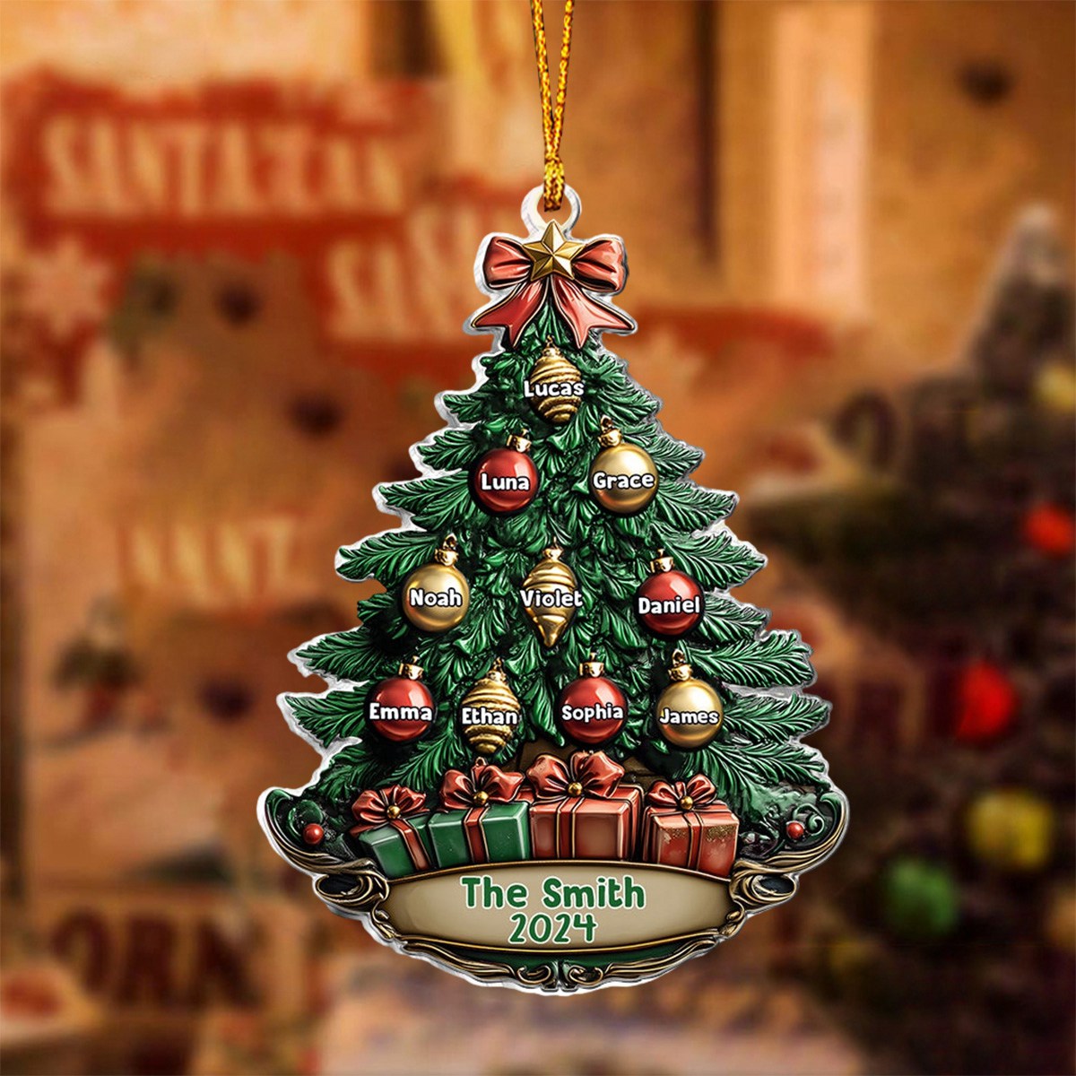 Personalized Gift for Family Christmas Tree Ornament
