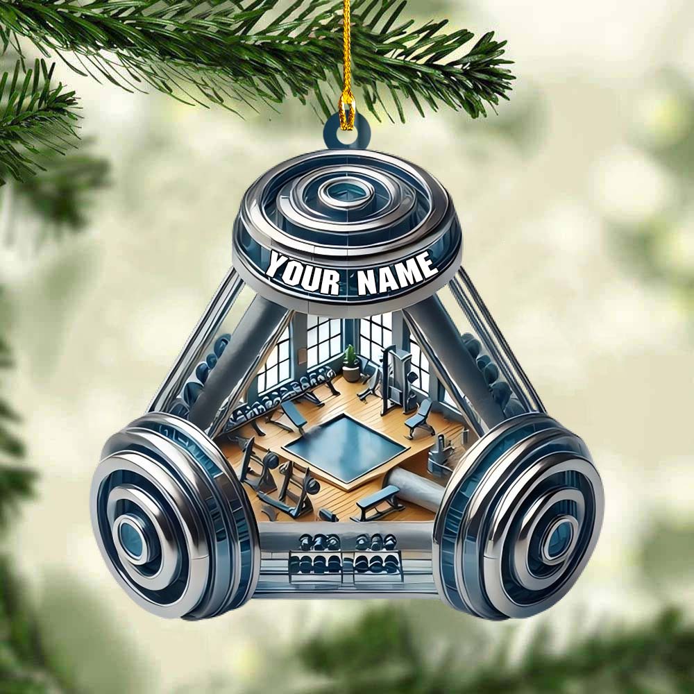Custom Name Gym Ornament,Weightlifting Ornament, Gymnastics Christmas Gift