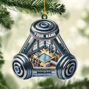 Custom Name Gym Ornament,Weightlifting Ornament, Gymnastics Christmas Gift